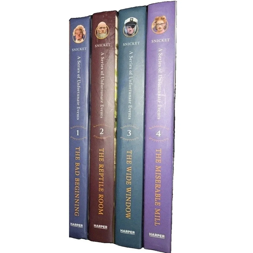 A Series of Unfortunate Events by Lemony Snicket 1-4 Hardcover Books